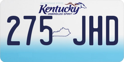 KY license plate 275JHD