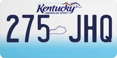 KY license plate 275JHQ