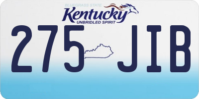 KY license plate 275JIB