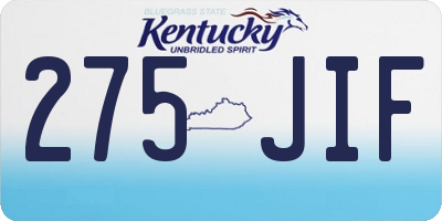 KY license plate 275JIF