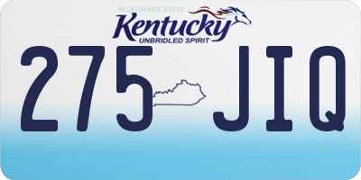 KY license plate 275JIQ