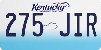 KY license plate 275JIR