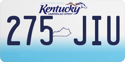 KY license plate 275JIU