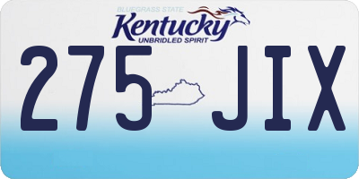 KY license plate 275JIX