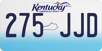 KY license plate 275JJD
