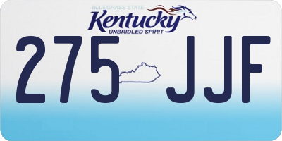 KY license plate 275JJF