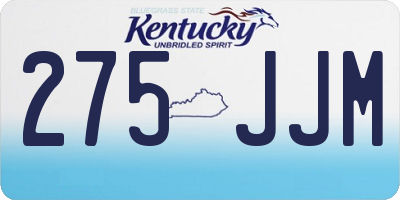 KY license plate 275JJM