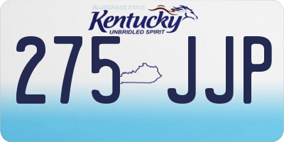 KY license plate 275JJP