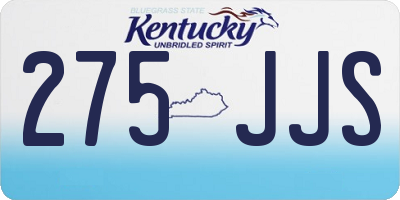 KY license plate 275JJS