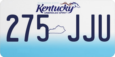 KY license plate 275JJU