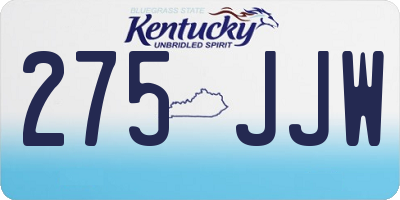 KY license plate 275JJW