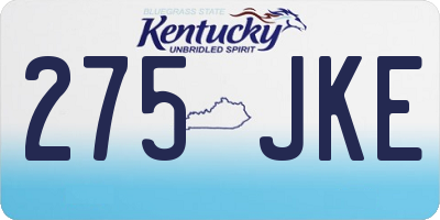 KY license plate 275JKE