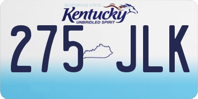 KY license plate 275JLK