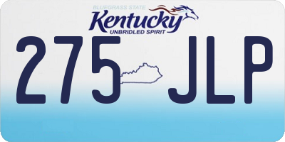 KY license plate 275JLP