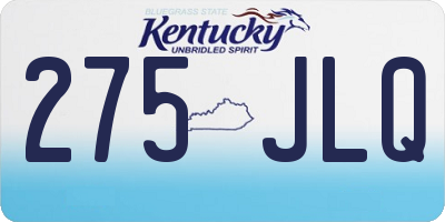 KY license plate 275JLQ