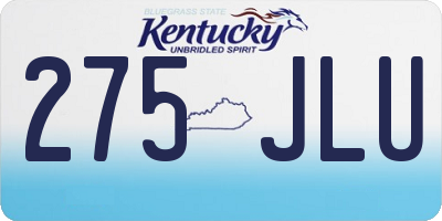 KY license plate 275JLU