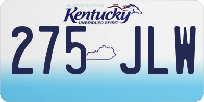 KY license plate 275JLW