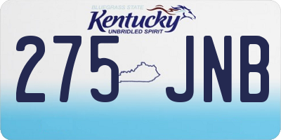 KY license plate 275JNB