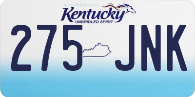 KY license plate 275JNK