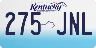 KY license plate 275JNL