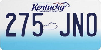 KY license plate 275JNO