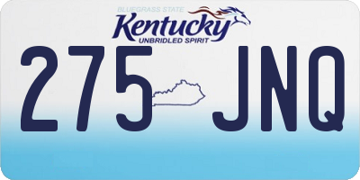 KY license plate 275JNQ