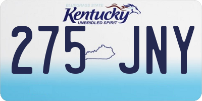 KY license plate 275JNY