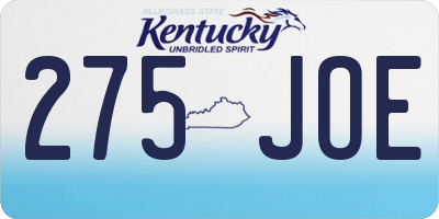 KY license plate 275JOE