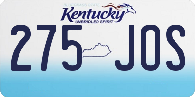 KY license plate 275JOS