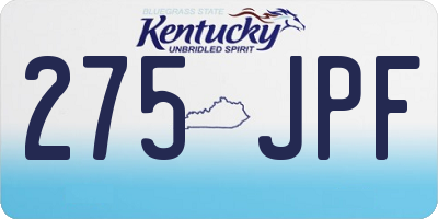 KY license plate 275JPF
