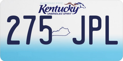 KY license plate 275JPL