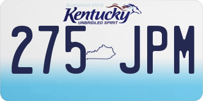 KY license plate 275JPM
