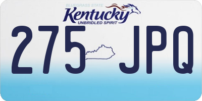 KY license plate 275JPQ