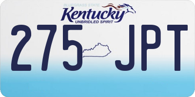 KY license plate 275JPT