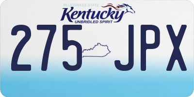 KY license plate 275JPX