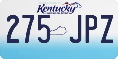 KY license plate 275JPZ