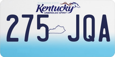 KY license plate 275JQA
