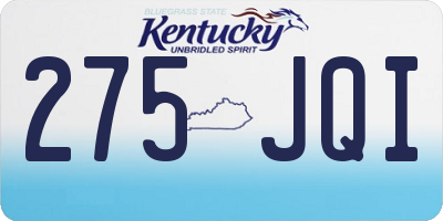 KY license plate 275JQI