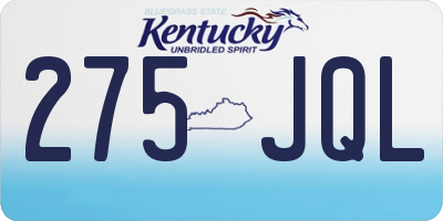 KY license plate 275JQL