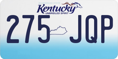 KY license plate 275JQP