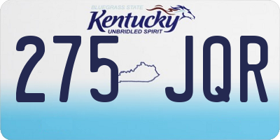 KY license plate 275JQR