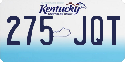 KY license plate 275JQT