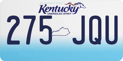 KY license plate 275JQU