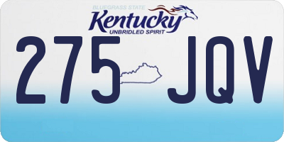 KY license plate 275JQV