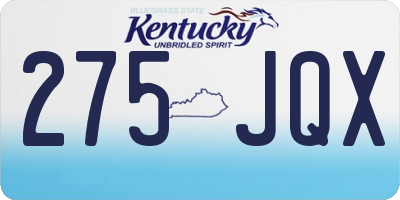 KY license plate 275JQX