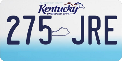 KY license plate 275JRE
