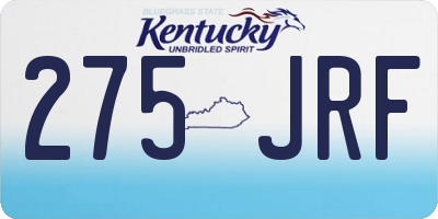 KY license plate 275JRF