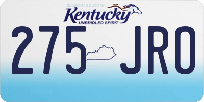 KY license plate 275JRO