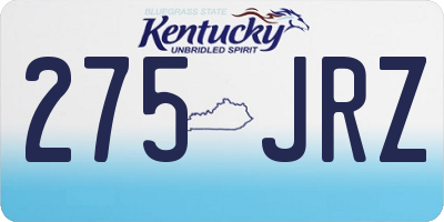 KY license plate 275JRZ