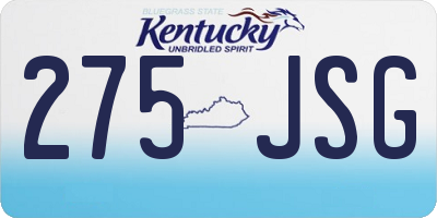 KY license plate 275JSG